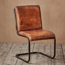 Nkuku Narwana Leather Desk Chair Home Office