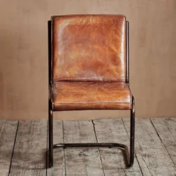 Nkuku Narwana Leather Desk Chair Home Office