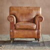 Nkuku Narwana Leather Ribbed Armchair Living Room