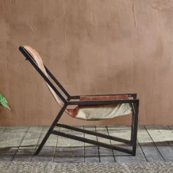 Nkuku Narwana Plain Leather Lounger