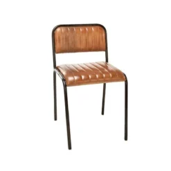 Nkuku Narwana Ribbed Leather Dining Chair