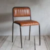 Nkuku Narwana Ribbed Leather Dining Chair