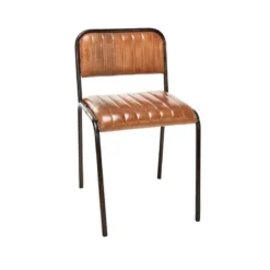 Nkuku Narwana Ribbed Leather Dining Chair