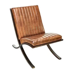 Nkuku Narwana Ribbed Leather Lounger
