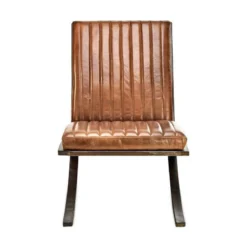 Nkuku Narwana Ribbed Leather Lounger