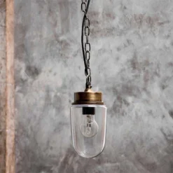 Nkuku New Arrivals Ngari Outdoor Porch Light - Antique Brass