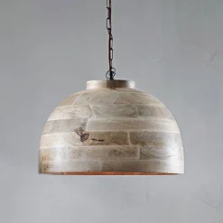 Nkuku Nika Mango Wood Pendant - Large Kitchen & Dining Room