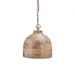 Nkuku Nika Mango Wood Pendant - Natural - Small