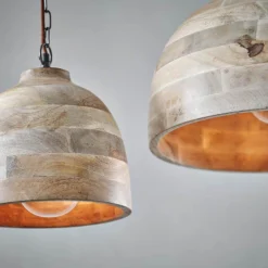 Nkuku Nika Mango Wood Pendant - Natural - Small