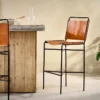 Nkuku Nirmi Leather Sling Back Bar Chair New Arrivals