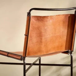 Nkuku Nirmi Leather Sling Back Bar Chair New Arrivals