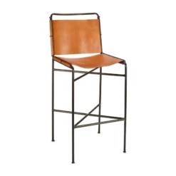 Nkuku Nirmi Leather Sling Back Bar Chair New Arrivals