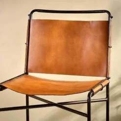 Nkuku Nirmi Leather Sling Back Bar Chair New Arrivals