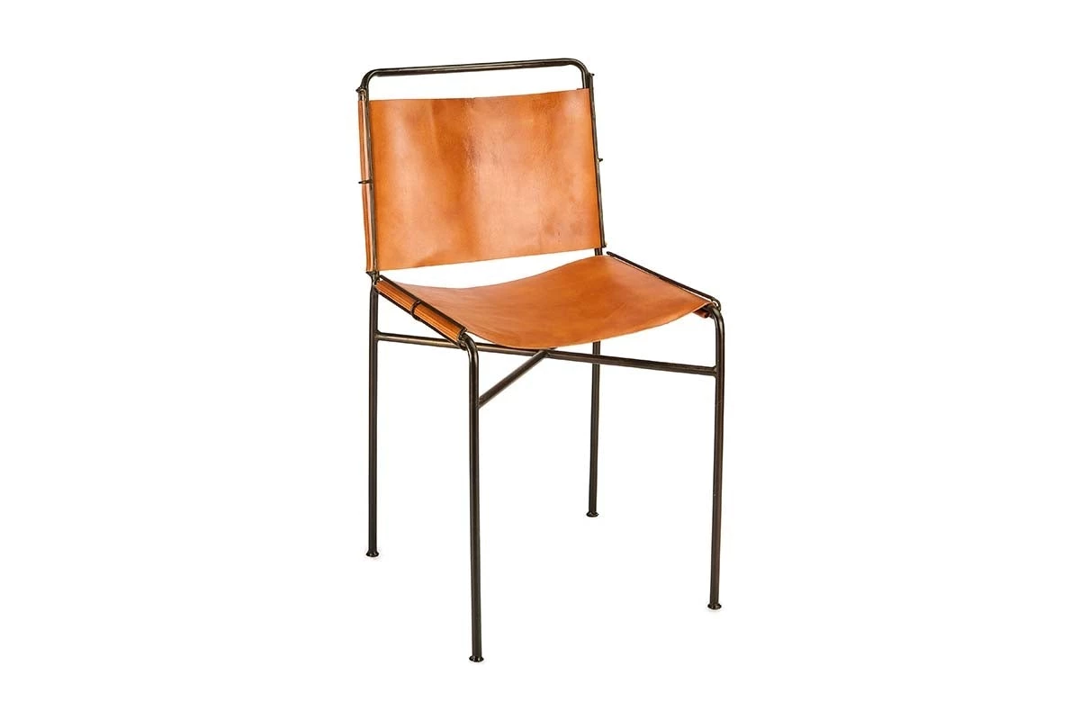 Nkuku New Arrivals Nirmi Leather Sling Back Dining Chair 8 Nkuku New Arrivals Nirmi Leather Sling Back Dining Chair