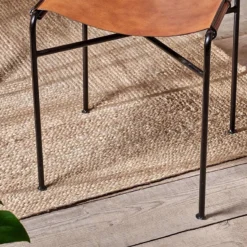 Nkuku New Arrivals Nirmi Leather Sling Back Dining Chair 14 Nkuku New Arrivals Nirmi Leather Sling Back Dining Chair