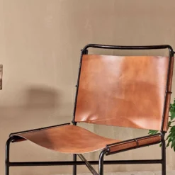 Nkuku New Arrivals Nirmi Leather Sling Back Dining Chair 12 Nkuku New Arrivals Nirmi Leather Sling Back Dining Chair