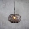 Nkuku Noko Black Wicker Pendant - Small Round Kitchen & Dining Room