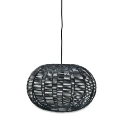 Nkuku Noko Black Wicker Pendant - Small Round Kitchen & Dining Room