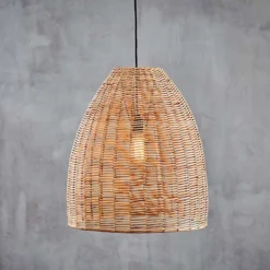 Nkuku Noko Natural Wicker Conical Pendant - Large