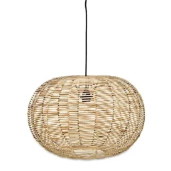 Nkuku Living Room Noko Natural Wicker Round Pendant - Large