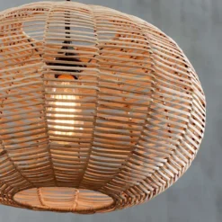 Nkuku Living Room Noko Natural Wicker Round Pendant - Large