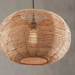 Nkuku Noko Natural Wicker Pendant - Small Round Living Room