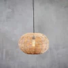 Nkuku Noko Natural Wicker Pendant - Small Round Living Room