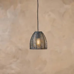 Nkuku Noko Wicker Conical Pendant - Black - Extra Small