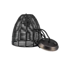 Nkuku Noko Wicker Conical Pendant - Black - Extra Small