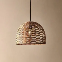 Nkuku New Arrivals Noko Wicker Dome Pendant - Small