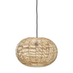 Nkuku Noko Natural Wicker Pendant - Small Round Living Room