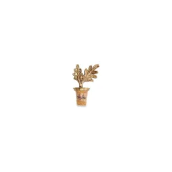 Nkuku Oak Leaf Brass Bottle Stopper