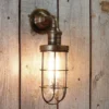 Nkuku Obere Caged Outdoor Light - Antique Brass