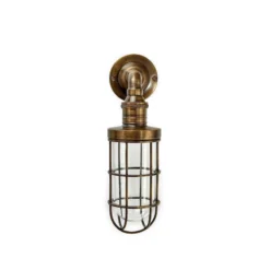 Nkuku Obere Caged Outdoor Light - Antique Brass