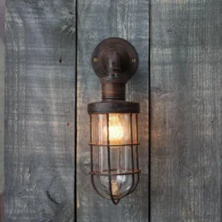 Nkuku Obere Caged Outdoor Light - Rust