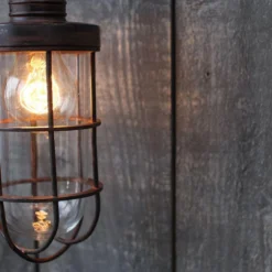 Nkuku Obere Caged Outdoor Light - Rust