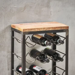 Nkuku Obra Industrial Wine Rack - Small Storage & Shelving