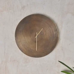 Nkuku Home Accessories Okota Wall Hung Clock - Antique Brass