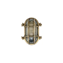 Nkuku Oshi Brass Oval Outdoor Bulkhead Light - Brass Outdoor Lighting