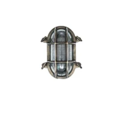 Nkuku Oshi Brass Oval Outdoor Bulkhead Light - Iron