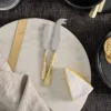 Nkuku Osko Cheese & Butter Knife Set - Brushed Gold (Set Of 2)