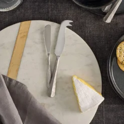 Nkuku Osko Cheese & Butter Knife Set - Brushed Silver (Set Of 2) Tableware