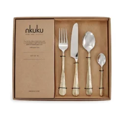 Nkuku Osko Cutlery Set - Brushed Gold (Set Of 16)