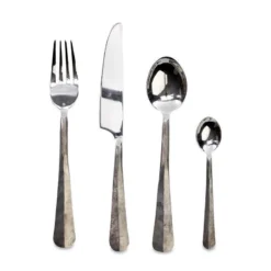 Nkuku Osko Cutlery Set - Brushed Silver (Set Of 16)