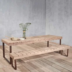 Nkuku Oso Wooden Bench - 220cm Garden Furniture