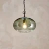 Nkuku Hallway & Bootroom Otoro Glass Pendant - Green Smoke - Small Round