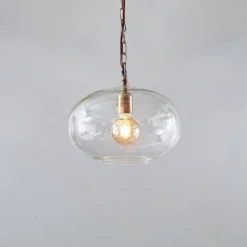Nkuku Otoro Glass Pendant - Small Round Living Room