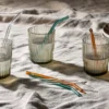 Nkuku Tableware Ouzoud Glass Straws - Amber, Teal & Clear (Set Of 6)