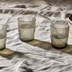 Nkuku Tableware Ouzoud Glass Straws - Clear (Set Of 6)