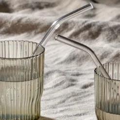 Nkuku Tableware Ouzoud Glass Straws - Clear (Set Of 6)